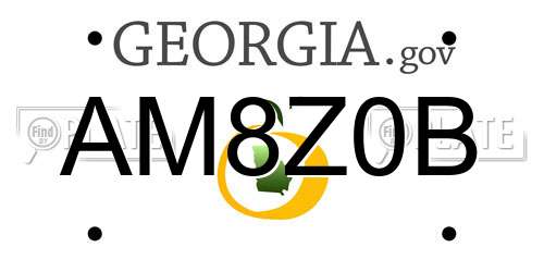 AM8Z0B Georgia License Plate