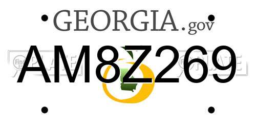 AM8Z269 Georgia License Plate