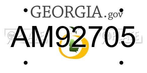 AM92705 Georgia License Plate