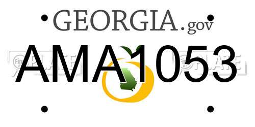 AMA1053 Georgia License Plate