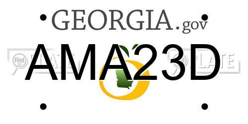 AMA23D Georgia License Plate