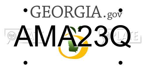 AMA23Q Georgia License Plate