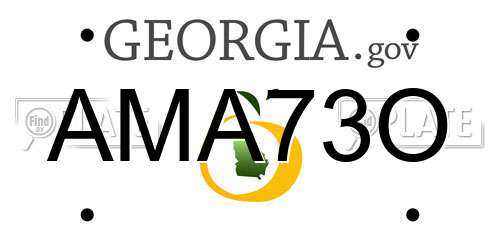 AMA73O Georgia License Plate