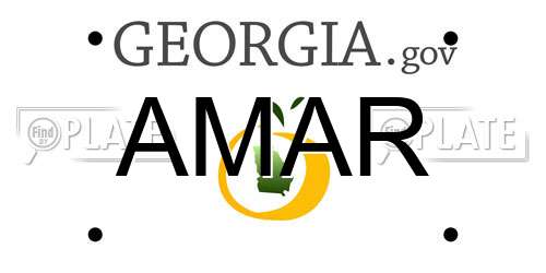 AMAR Georgia License Plate