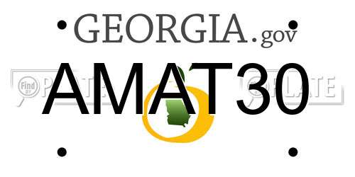AMAT30 Georgia License Plate