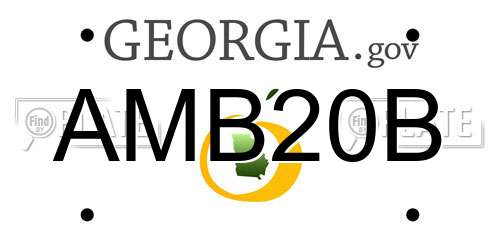 AMB20B Georgia License Plate