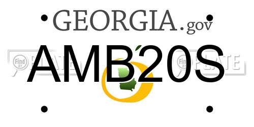 AMB20S Georgia License Plate