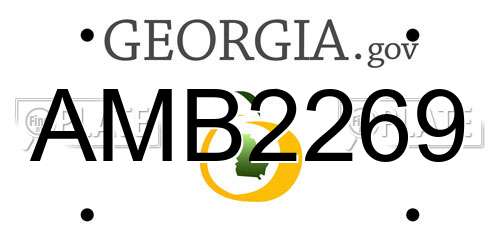 AMB2269 Georgia License Plate