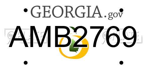 AMB2769 Georgia License Plate