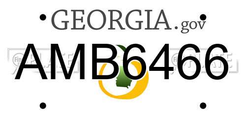 AMB6466 Georgia License Plate