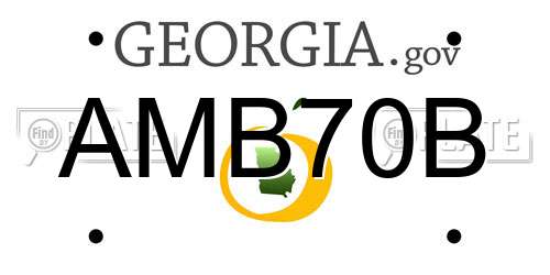AMB70B Georgia License Plate