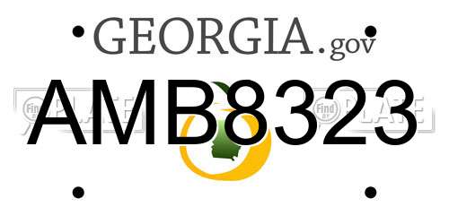 AMB8323 Georgia License Plate
