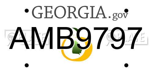 AMB9797 Georgia License Plate