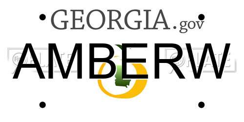 AMBERW Georgia License Plate