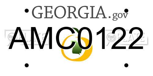 AMC0122 Georgia License Plate