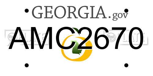 AMC2670 Georgia License Plate