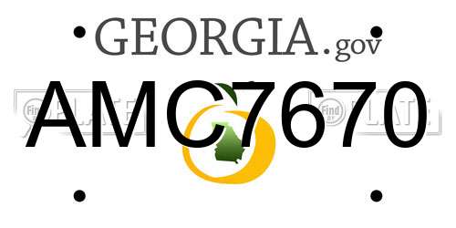 AMC7670 Georgia License Plate