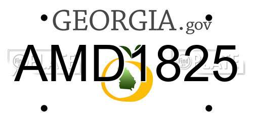 AMD1825 Georgia License Plate