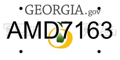 AMD7163 Georgia License Plate
