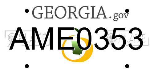 AME0353 Georgia License Plate