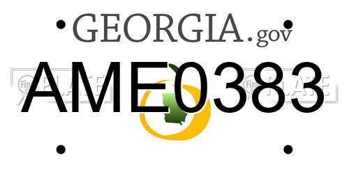 AME0383 Georgia License Plate