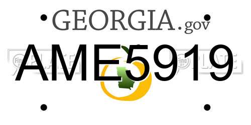 AME5919 Georgia License Plate