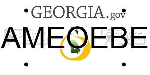 AMEOEBE Georgia License Plate