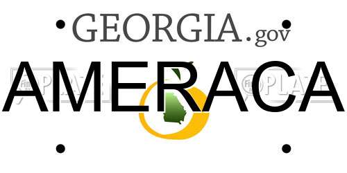 AMERACA Georgia License Plate