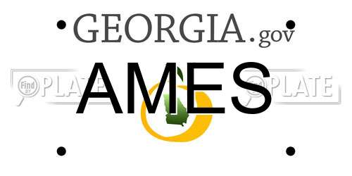 AMES Georgia License Plate