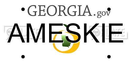 AMESKIE Georgia License Plate