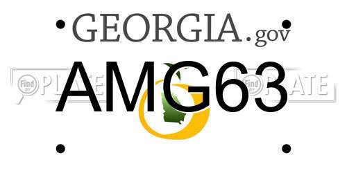 AMG63 Georgia License Plate