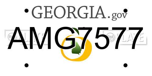 AMG7577 Georgia License Plate