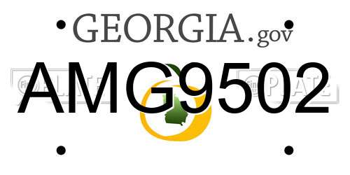 AMG9502 Georgia License Plate