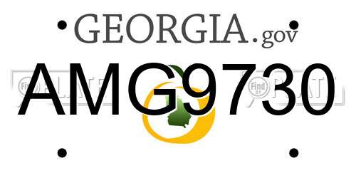 AMG9730 Georgia License Plate