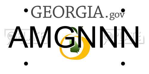AMGNNN Georgia License Plate