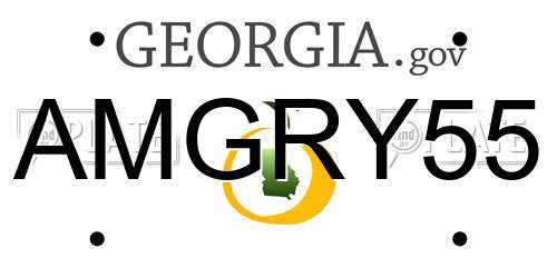 AMGRY55 Georgia License Plate