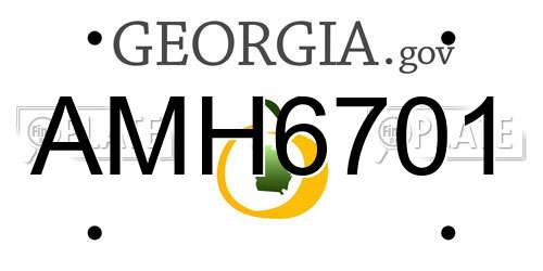 AMH6701 Georgia License Plate