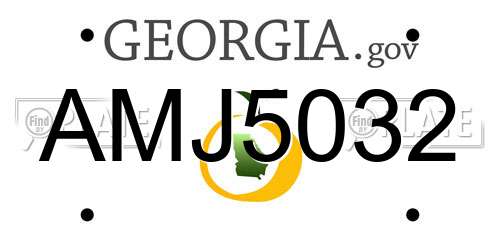 AMJ5032 Georgia License Plate