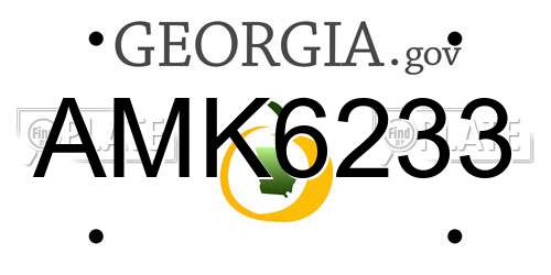 AMK6233 Georgia License Plate