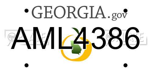 AML4386 Georgia License Plate