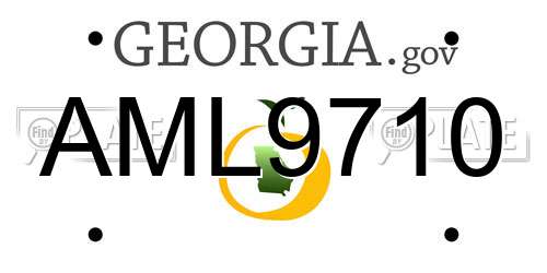 AML9710 Georgia License Plate