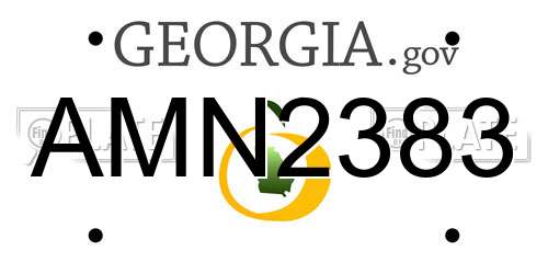 AMN2383 Georgia License Plate