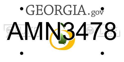 AMN3478 Georgia License Plate