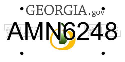 AMN6248 Georgia License Plate