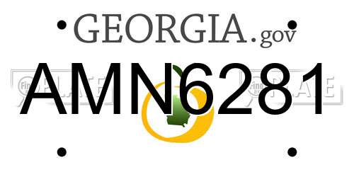 AMN6281 Georgia License Plate