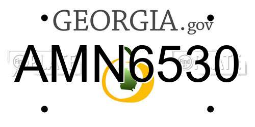 AMN6530 Georgia License Plate