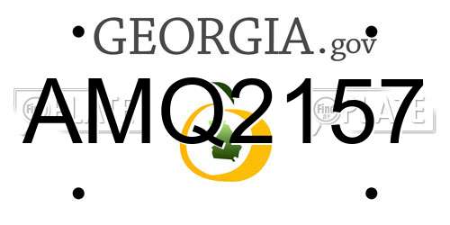 AMQ2157 Georgia License Plate