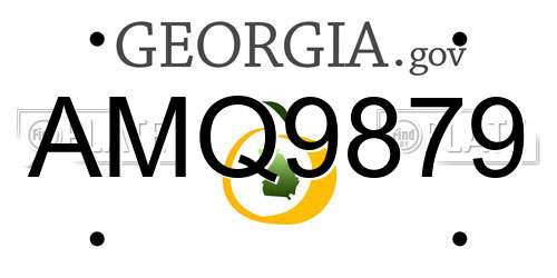 AMQ9879 Georgia License Plate