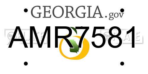AMR7581 Georgia License Plate