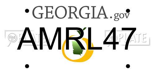 AMRL47 Georgia License Plate